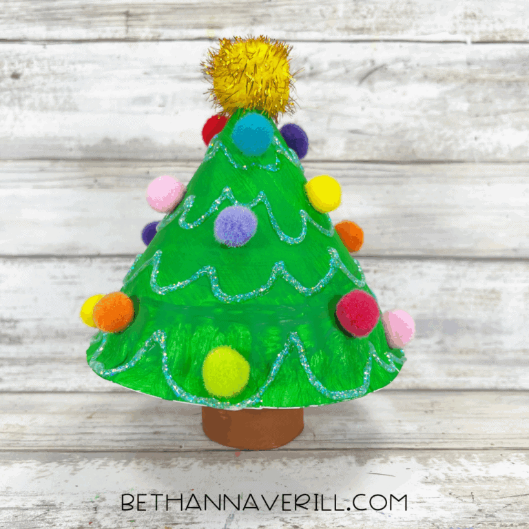 3D Christmas Tree Paper Plate Craft | Beth Ann Averill