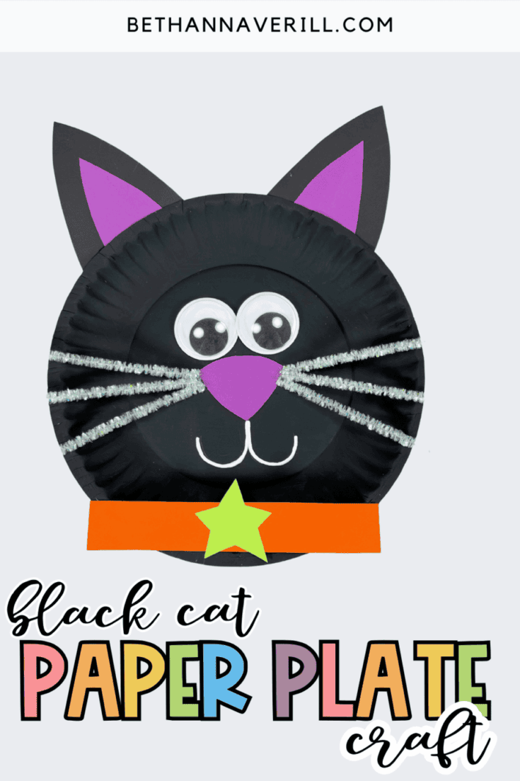 paper plate black cat craft