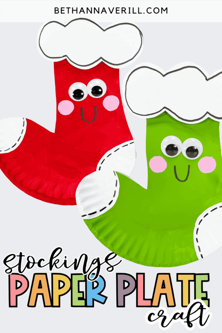 paper plate christmas stocking craft