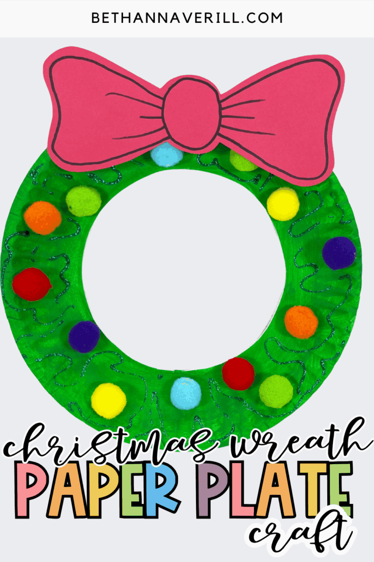 Christmas wreath paper plate craft