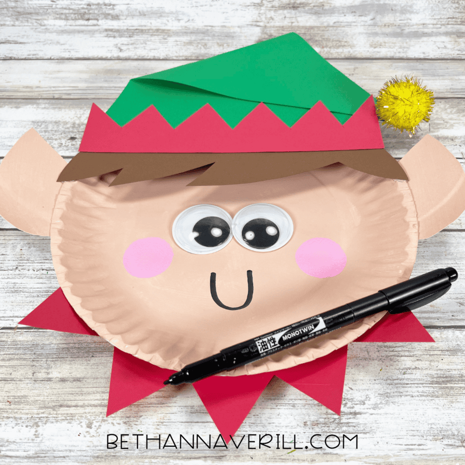 black marker to draw a smile on the elf boy's face