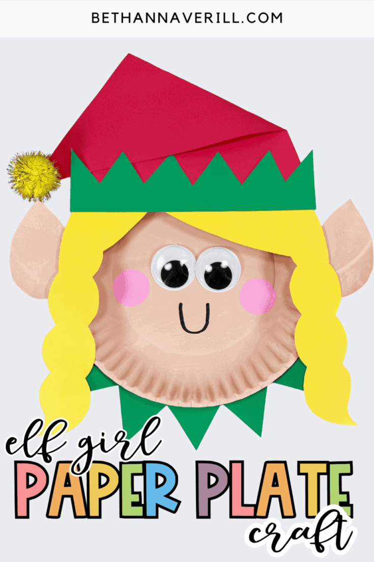paper plate elf girl craft