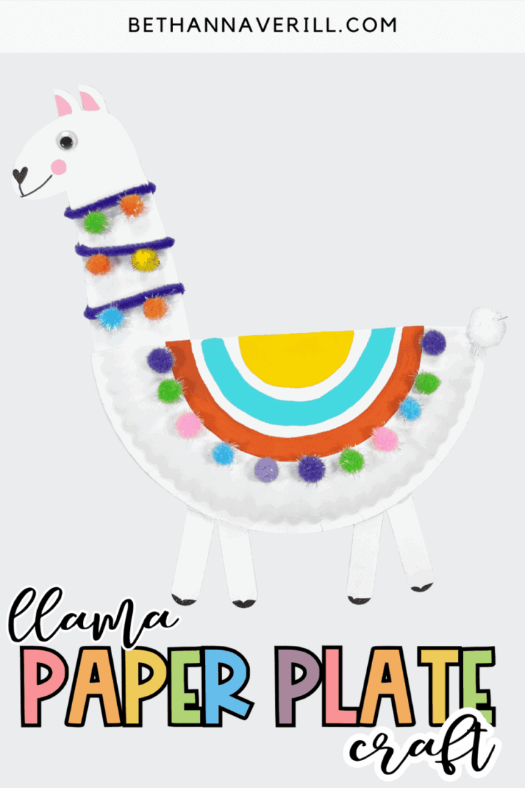 paper plate llama craft