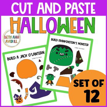 Image for Halloween Cut and Paste Activities for Kindergarten Fine Motor Centers