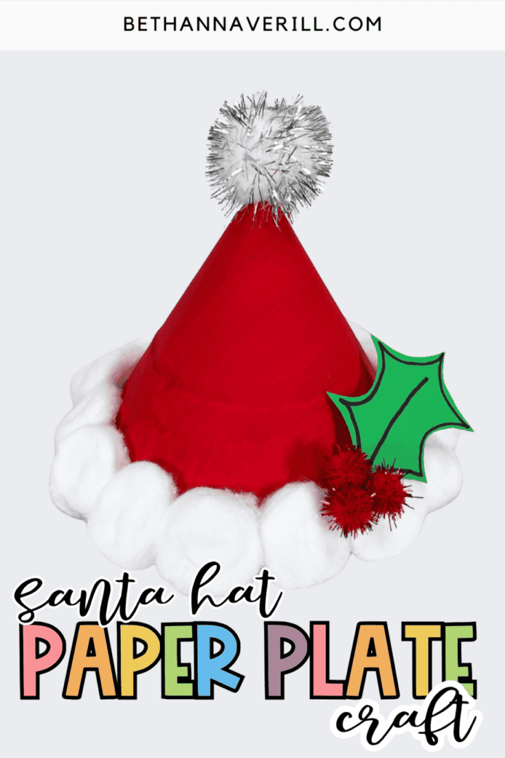 santa hat paper plate craft