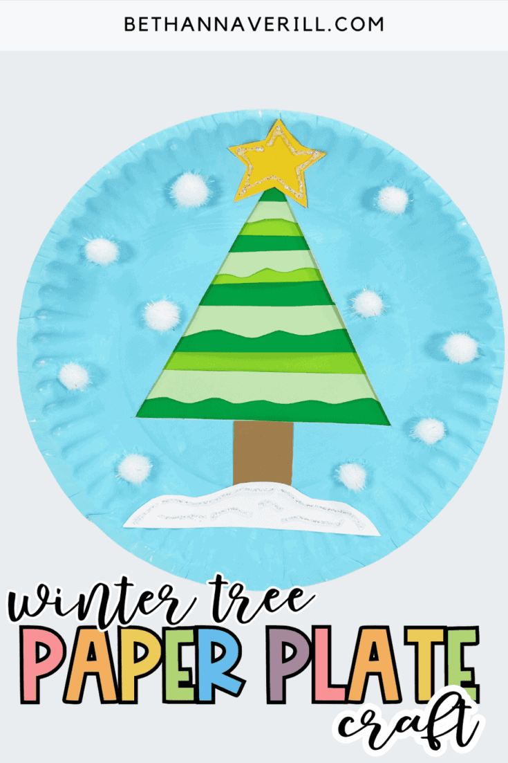 paper plate winter tree craft