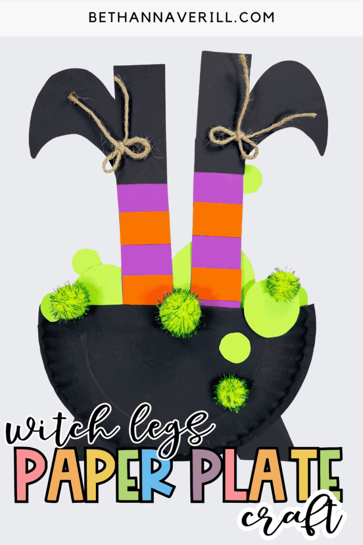 paper plate witch legs craft
