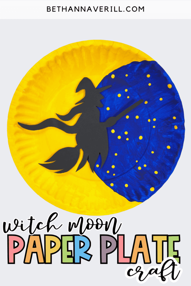 paper plate witch moon craft