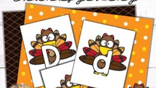 Image for Thanksgiving Turkey Alphabet Recognition Cards Thanksgiving Salt Tray