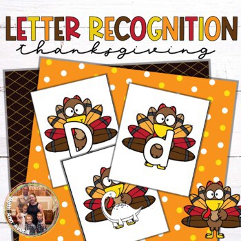 Image for Thanksgiving Turkey Alphabet Recognition Cards Thanksgiving Salt Tray