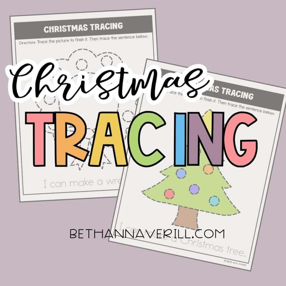 Christmas tracing printable pages