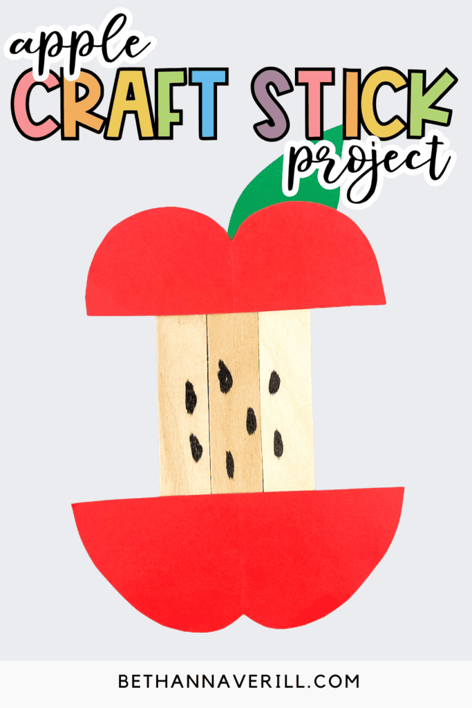 apple popsicle stick craft pin