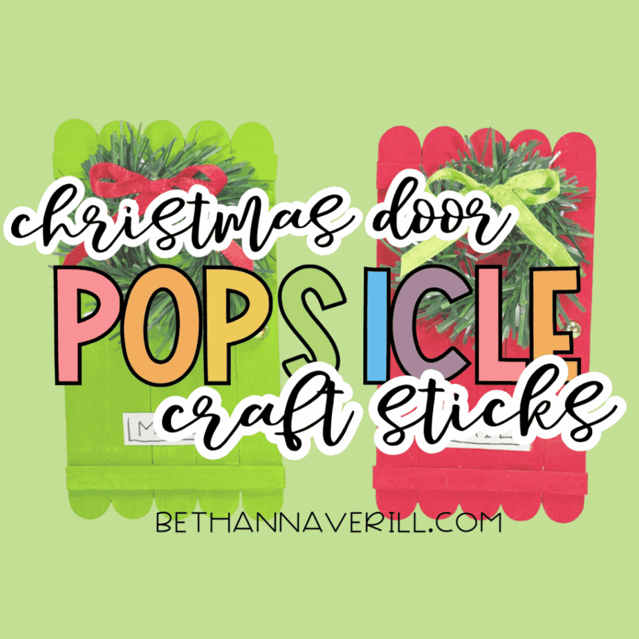 Christmas door popsicle stick craft featured image