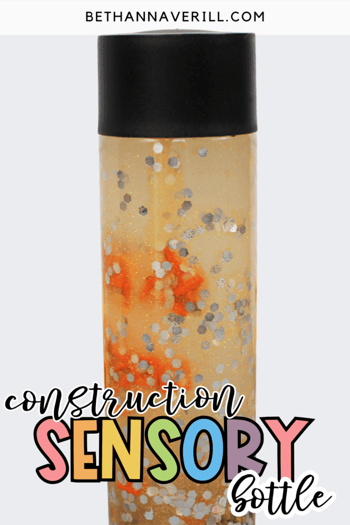 DIY construction sensory bottle pin