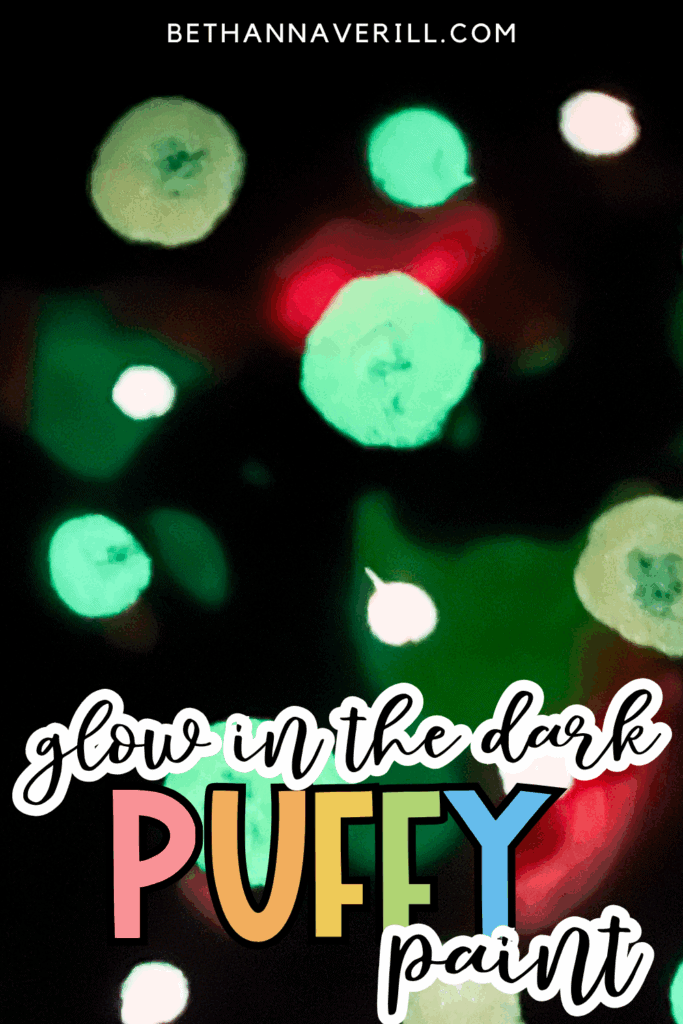 glow in the dark puffy paint pin