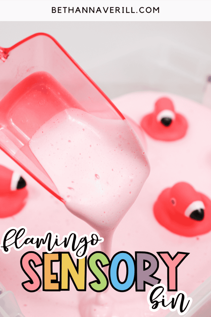 flamingo sensory bin pin