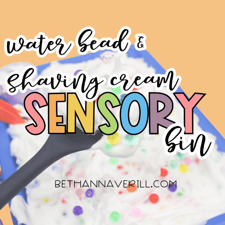 Water Bead and Shaving Cream Sensory Bin