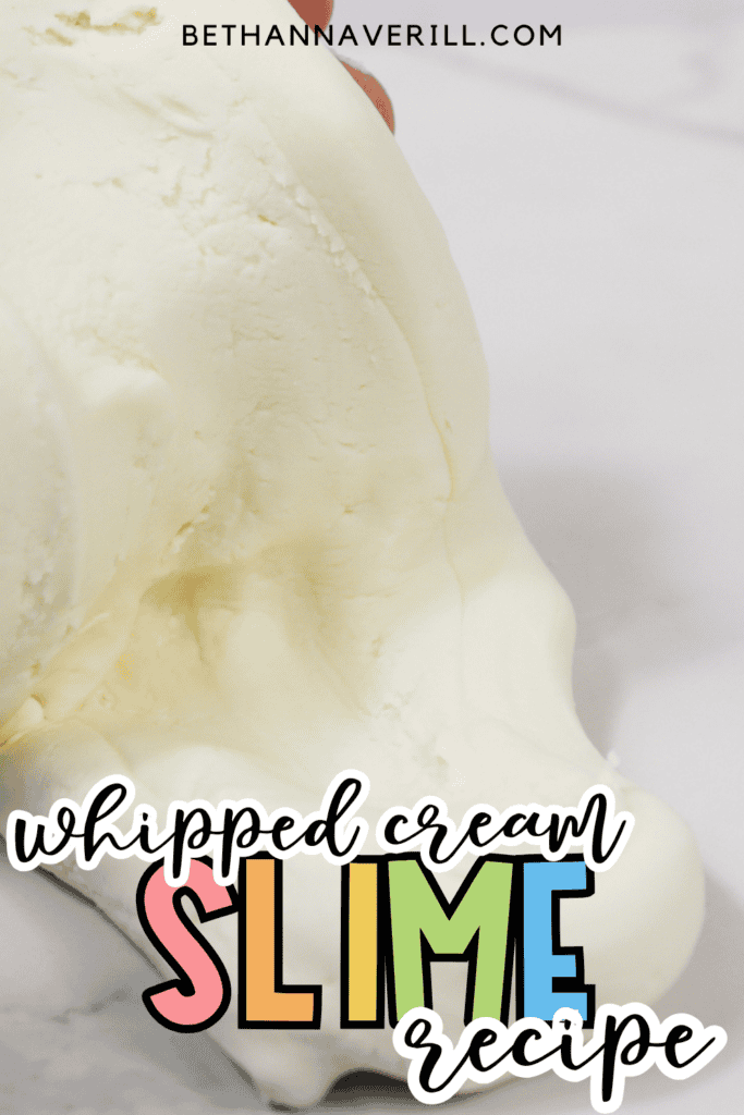 whipped cream slime recipe pin