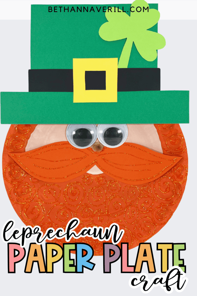 leprechaun paper plate craft pin