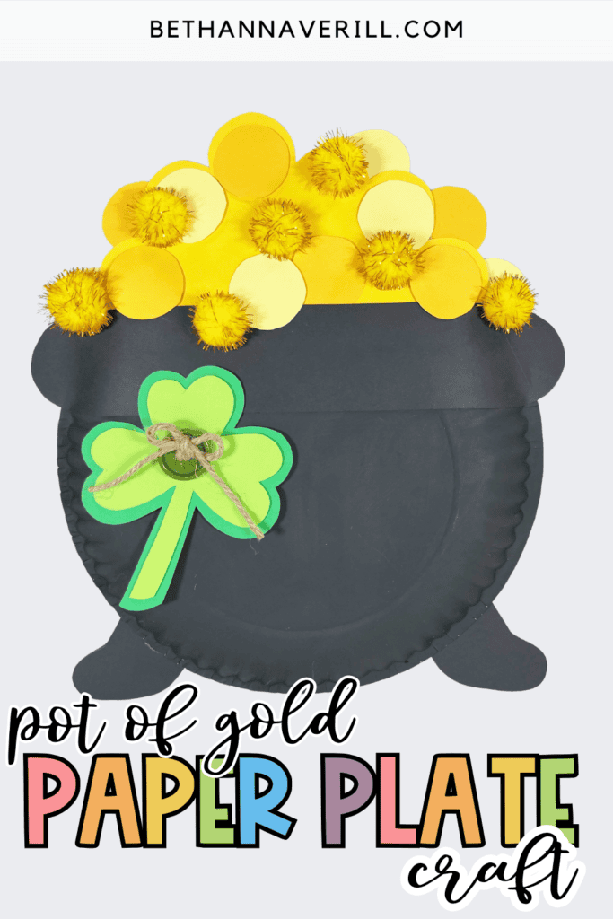 pot of gold paper plate craft pin