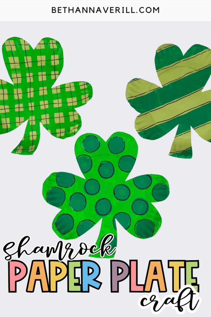 shamrock paper plate craft pin