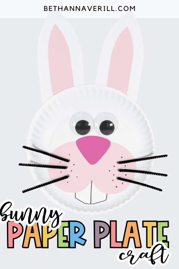 bunny paper plate craft pin