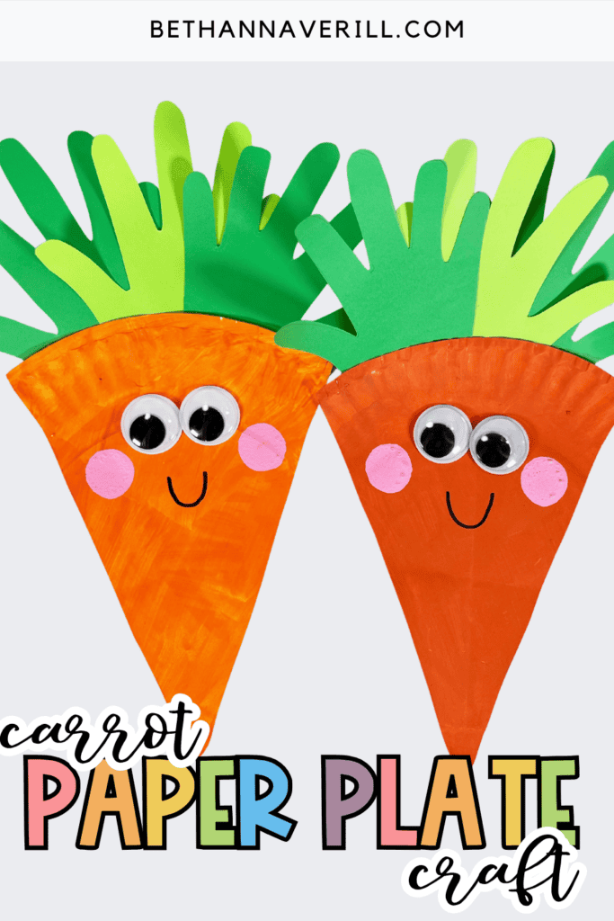 carrot paper plate craft pin