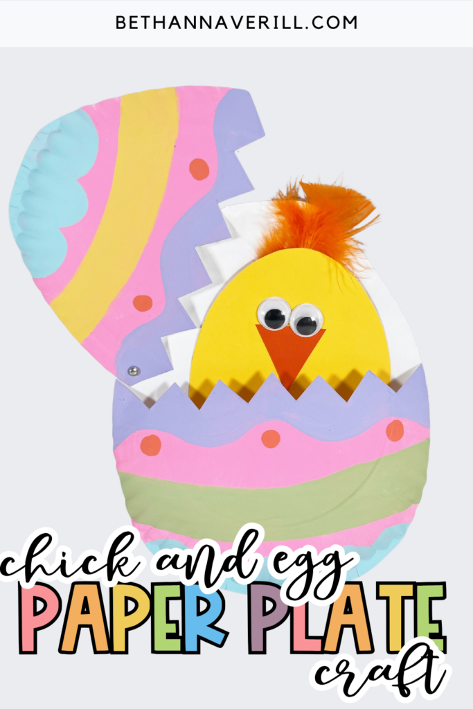 paper plate craft chick and egg pin