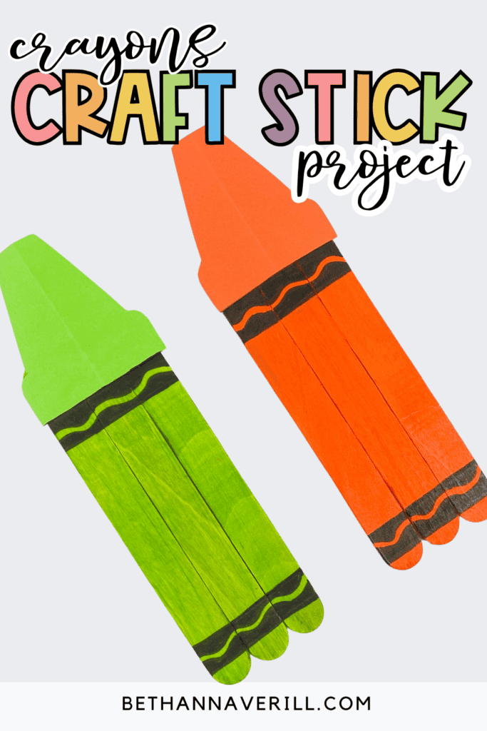 crayons popsicle stick craft pin