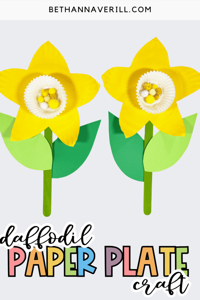 daffodils paper plate craft pin
