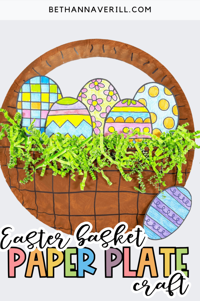 easter basket paper plate craft pin
