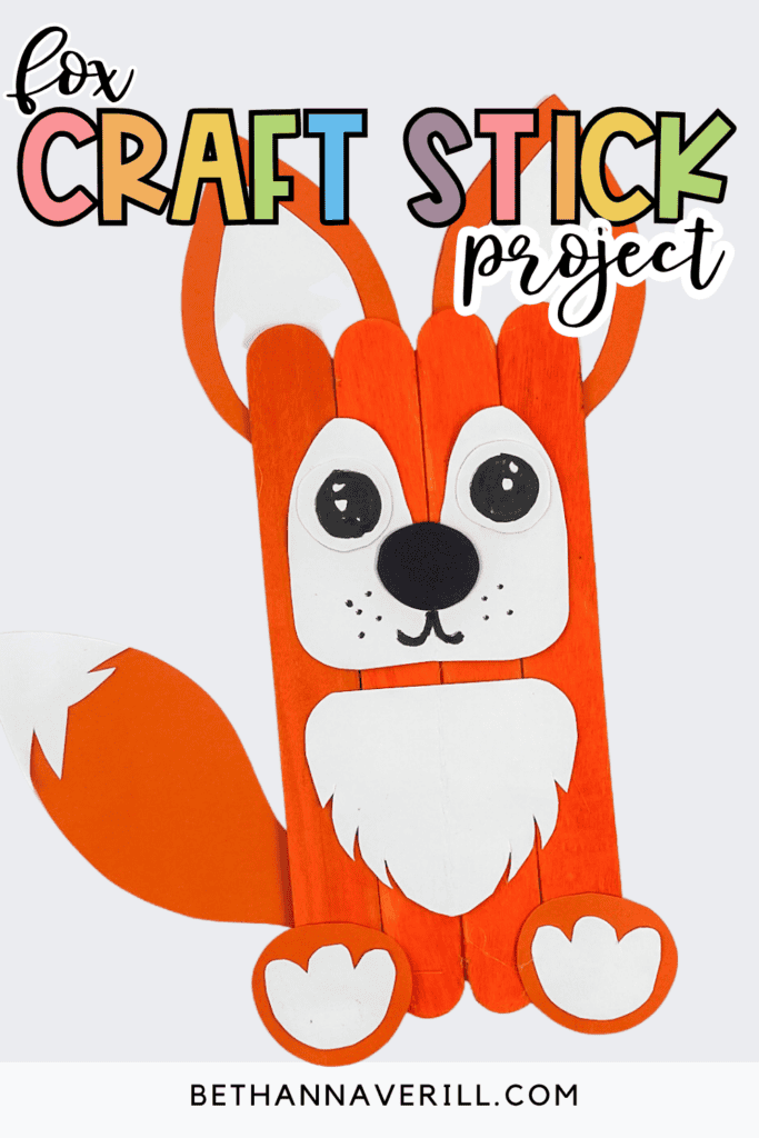 fox popsicle stick craft pin