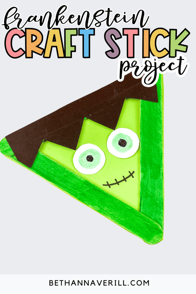 frankenstein popsicle stick craft pin