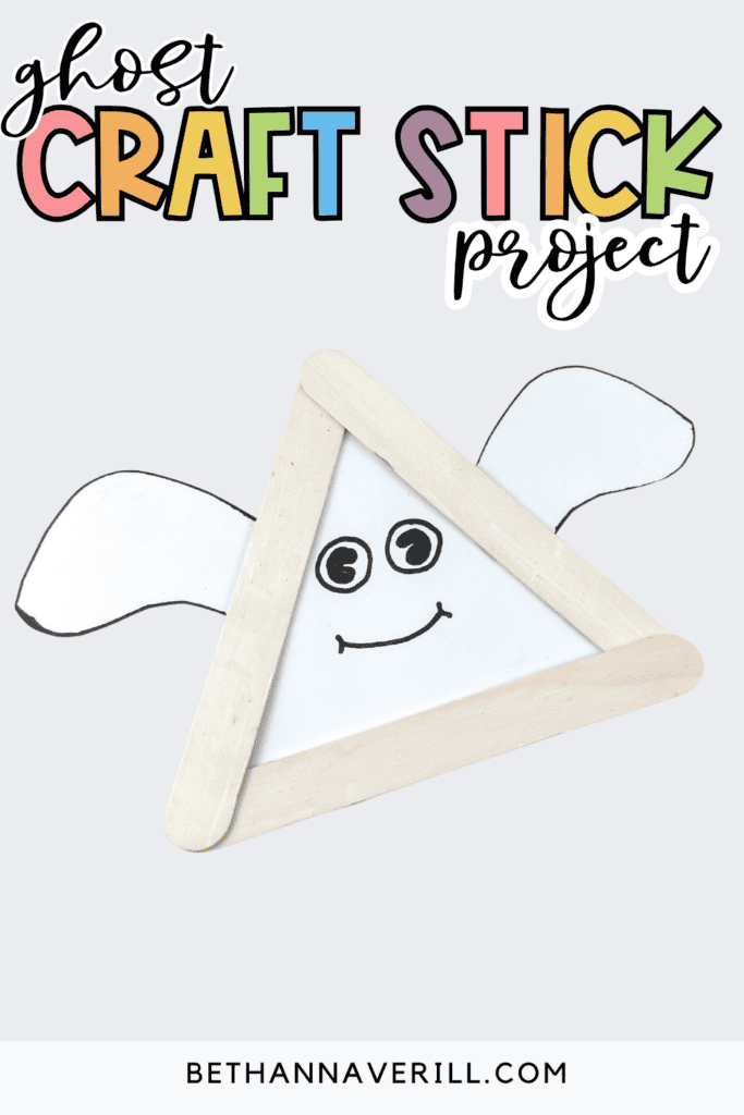 ghost popsicle stick craft pin