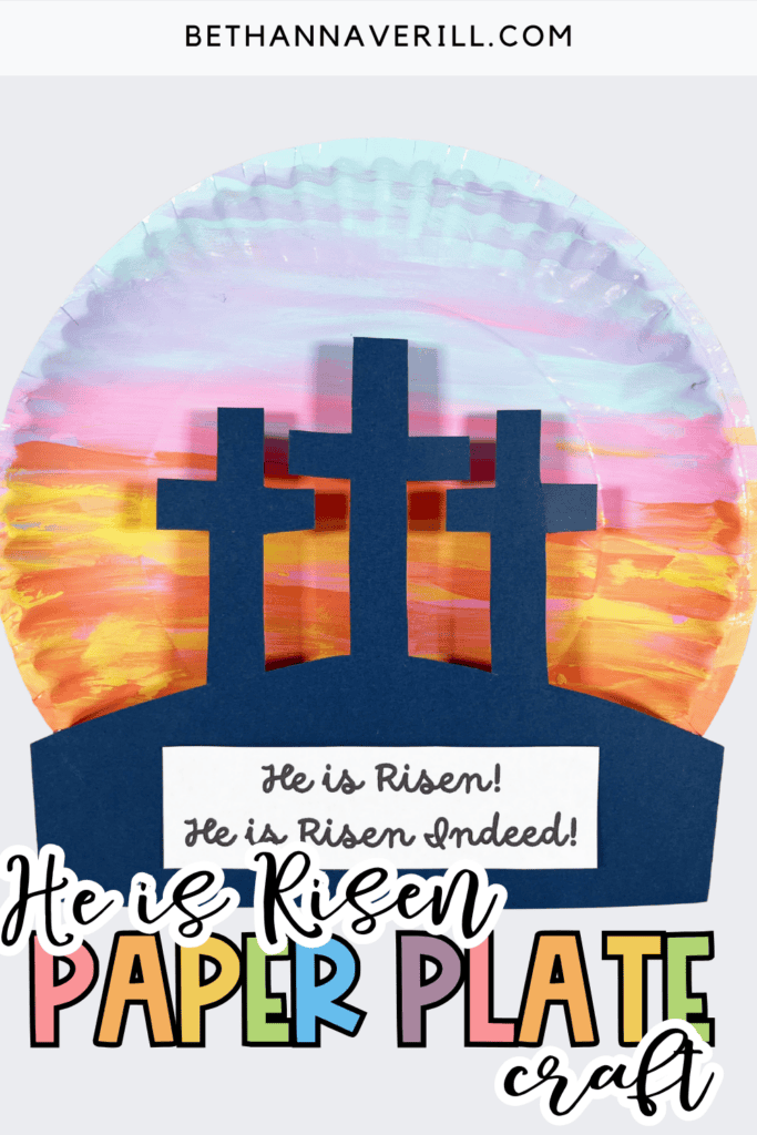 He is risen paper plate craft pin