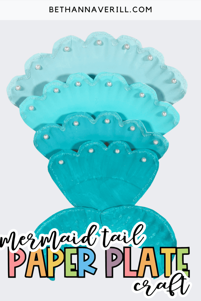 mermaid tail paper plate craft pin