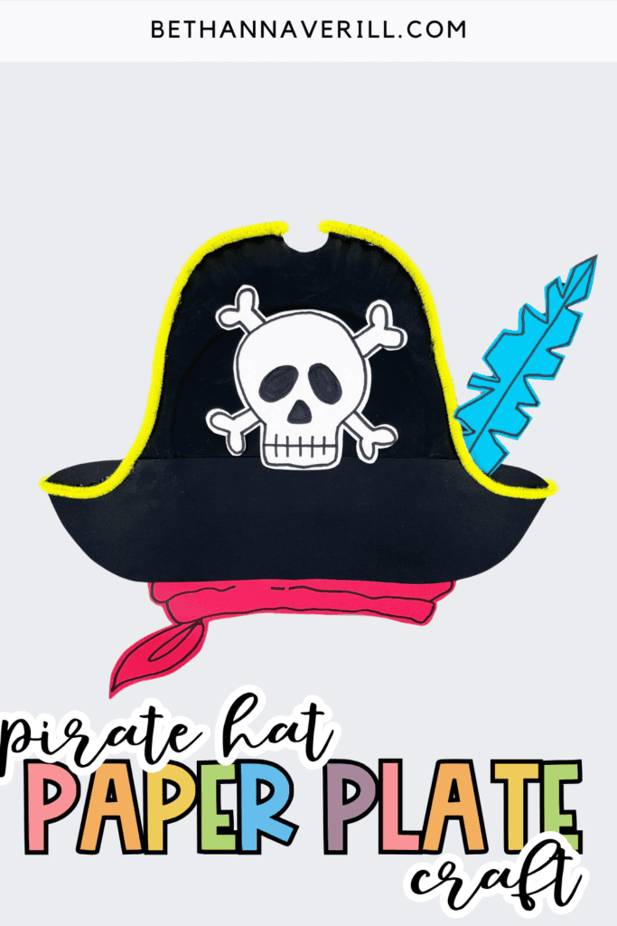 pirate hat paper plate craft pin