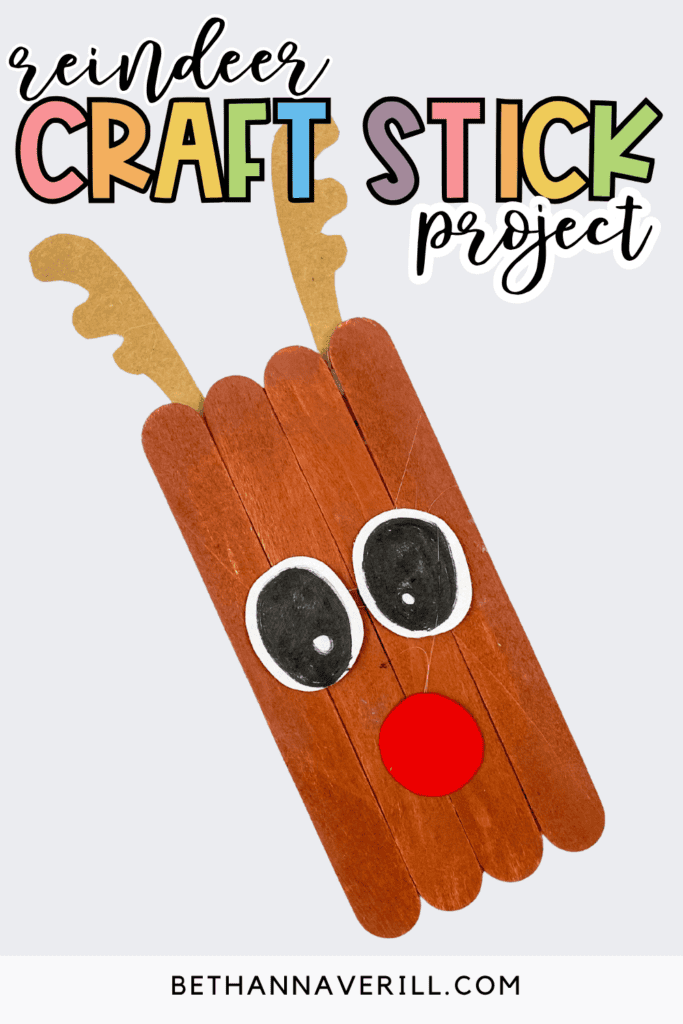 reindeer popsicle stick craft pin