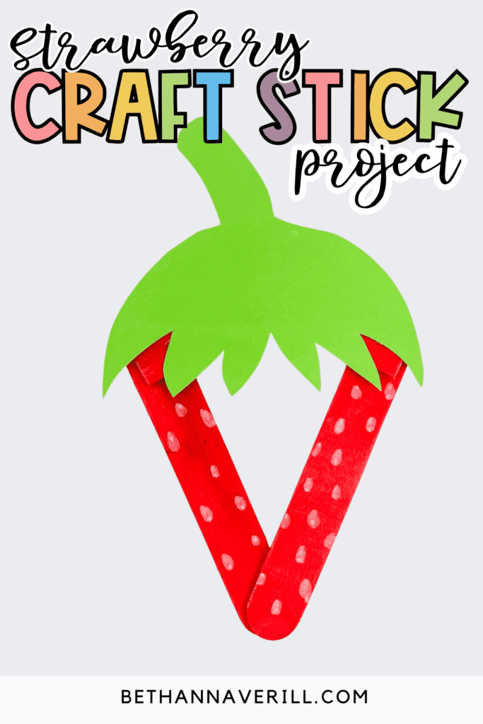 strawberry popsicle stick craft pin